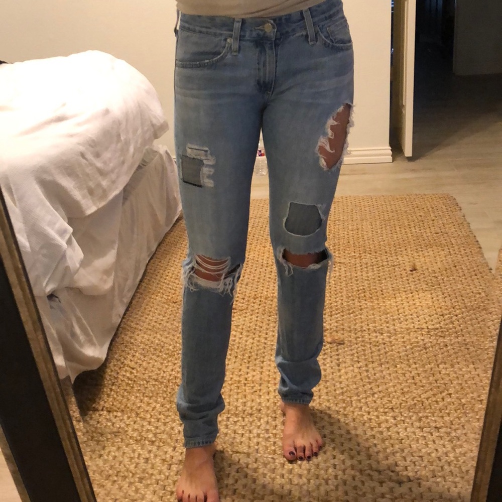 AJ patch work jeans